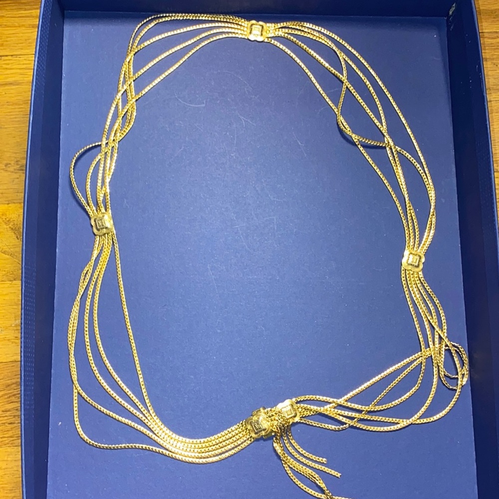 Vintage Christian Dior 5 Strand Gold Tone Belt